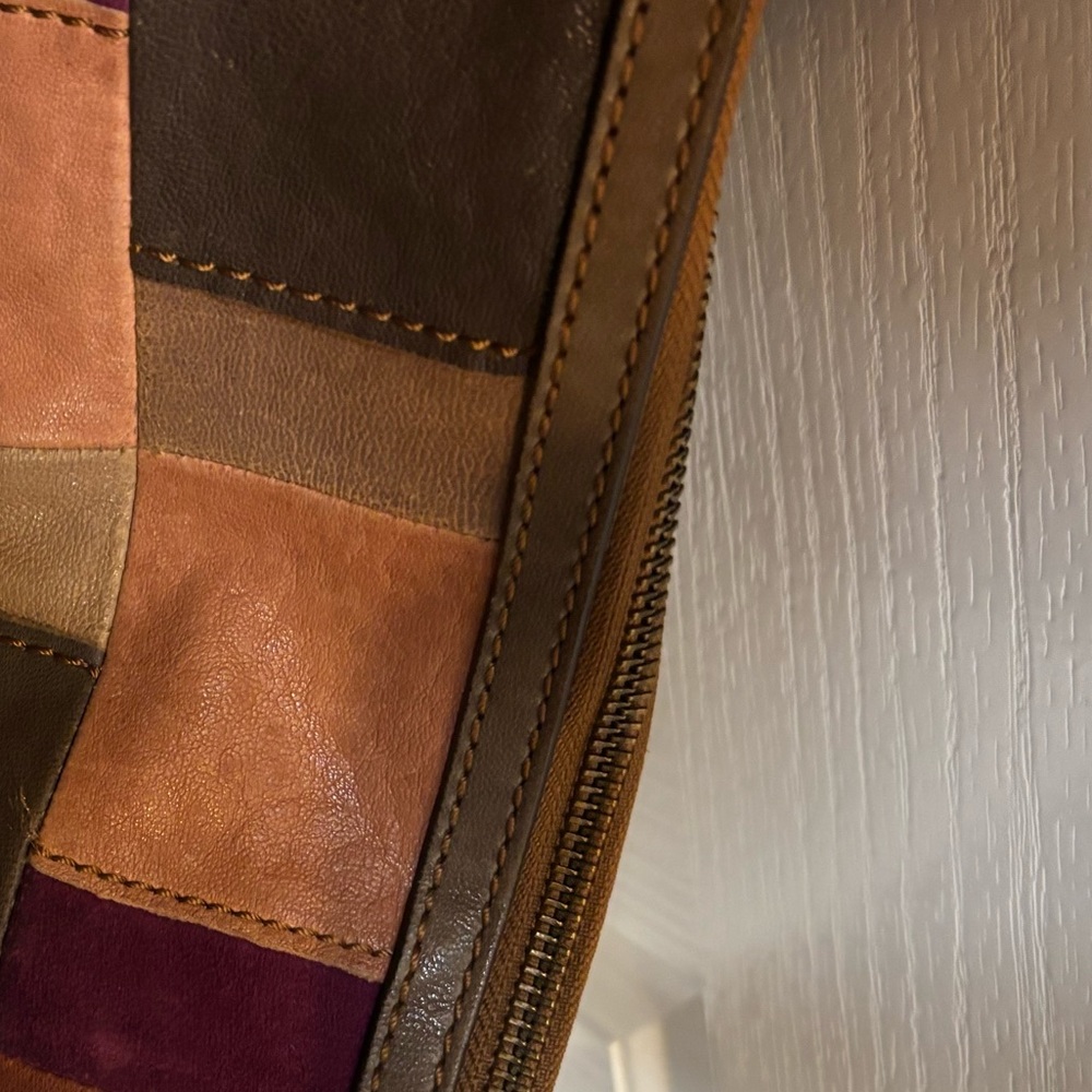 Fossil Multicolor Patchwork Shoulder Leather Bag … - image 4